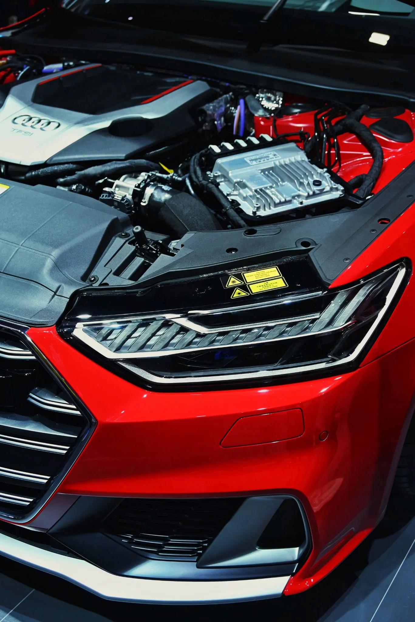 Audi engine bay with exposed ECU engine control unit — ECU repair and programming service